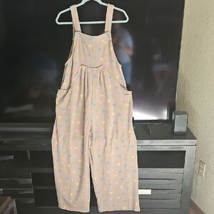 POL Heart Patterned Overalls